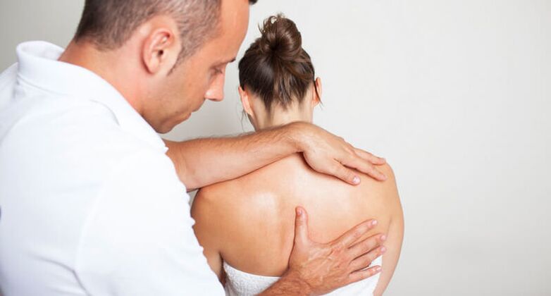 examination and back massage by a specialist